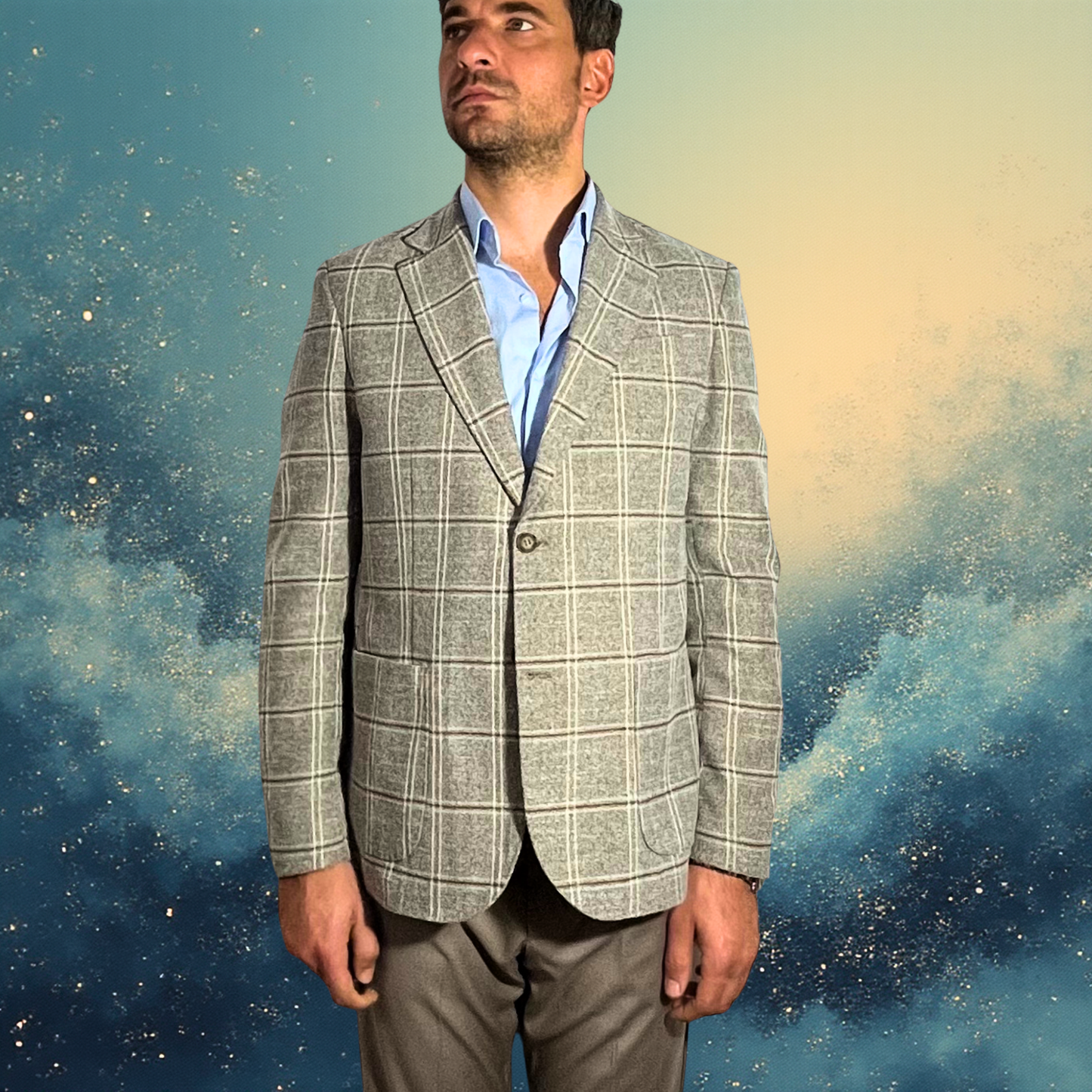 Giacca New Gersi in stile Sartoria Napoletana Colore Blue & Sabbia - AI 25/26