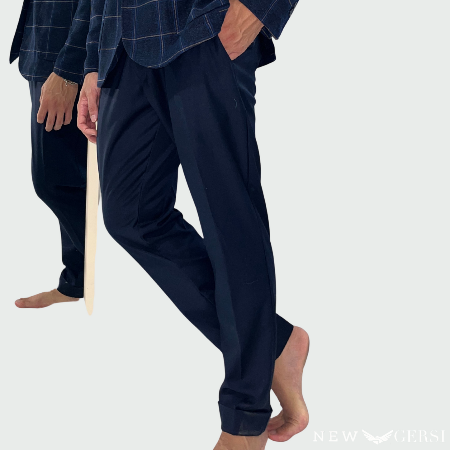 Pantalone Capri con Laccio New Gersi Colore Blue & Marrone - AI 25/26