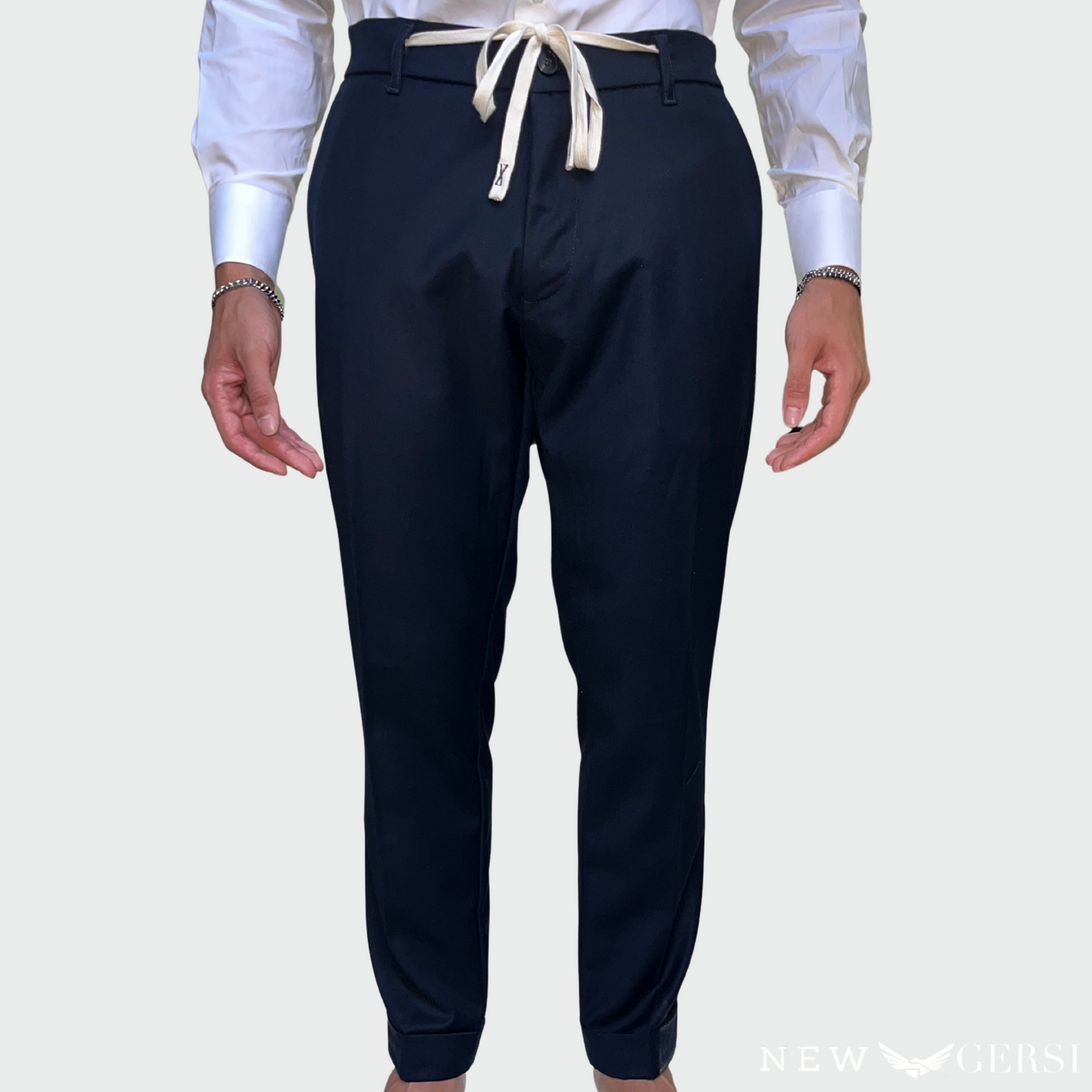 Pantalone Capri con Laccio New Gersi Colore Blue & Marrone - AI 25/26