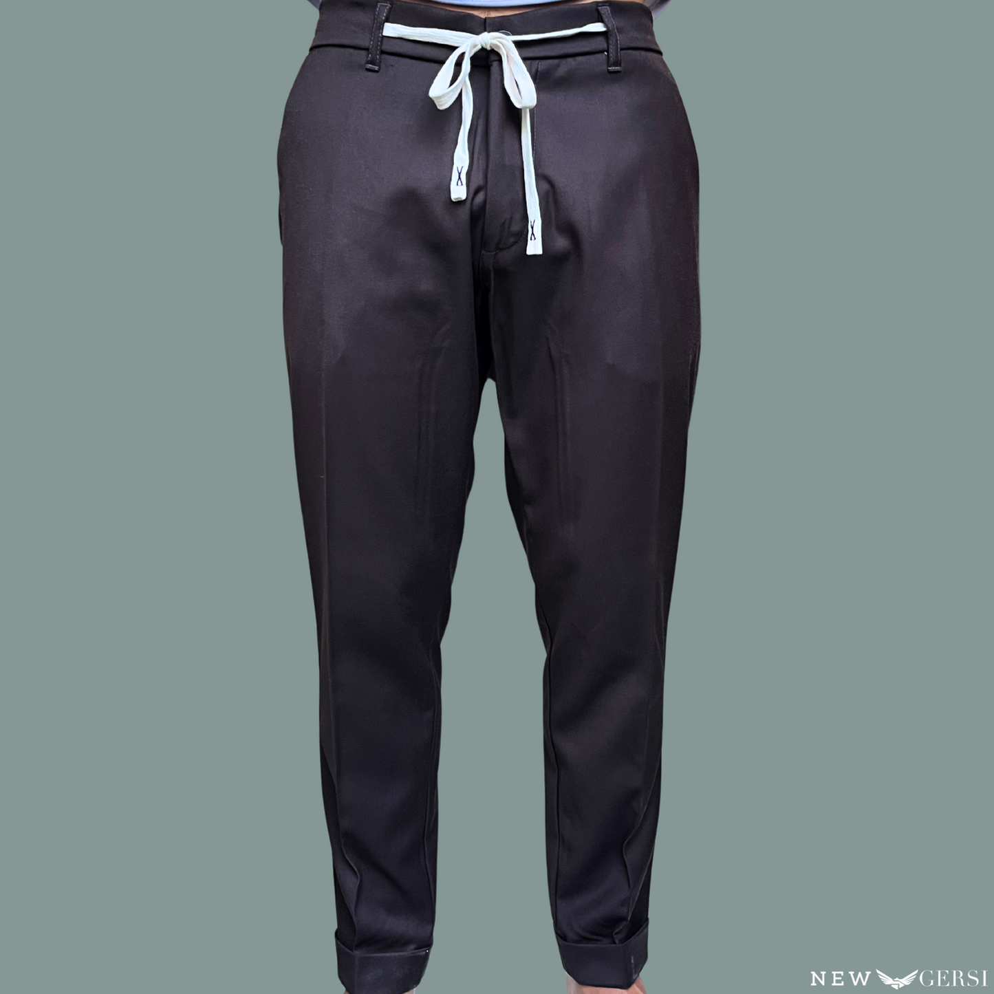 Pantalone Capri con Laccio New Gersi Colore Blue & Marrone - AI 25/26