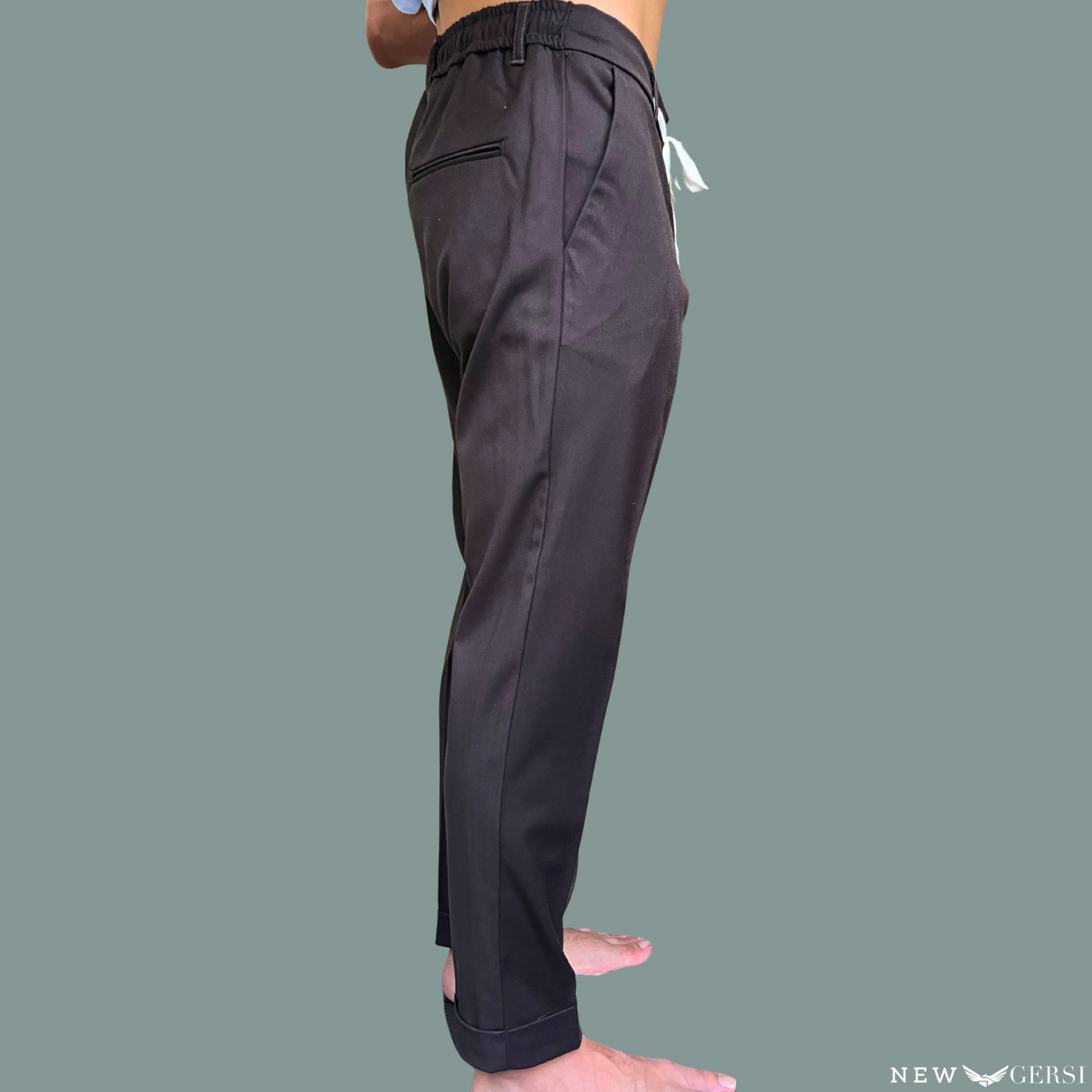 Pantalone Capri con Laccio New Gersi Colore Blue & Marrone - AI 25/26
