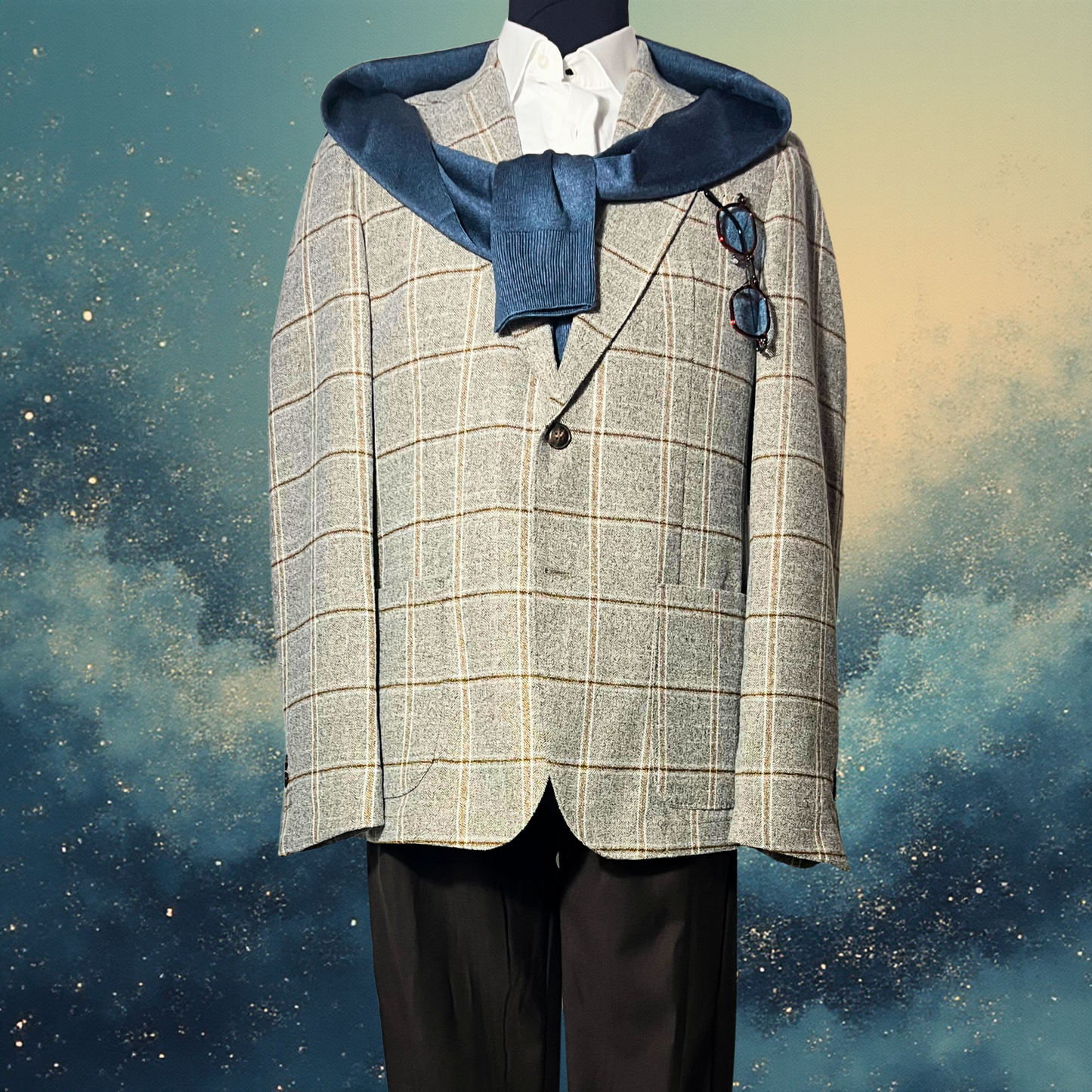 Giacca New Gersi in stile Sartoria Napoletana Colore Blue & Sabbia - AI 25/26