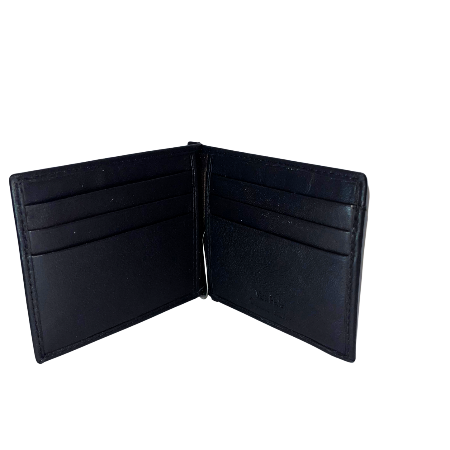 "Scomparti porta carte e fermasoldi del portafoglio in pelle"