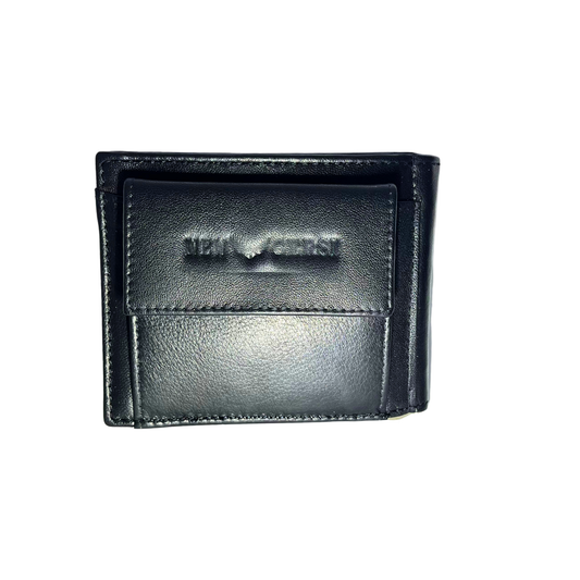 Portafoglio in pelle con fermasoldi e portamonete New Gersi