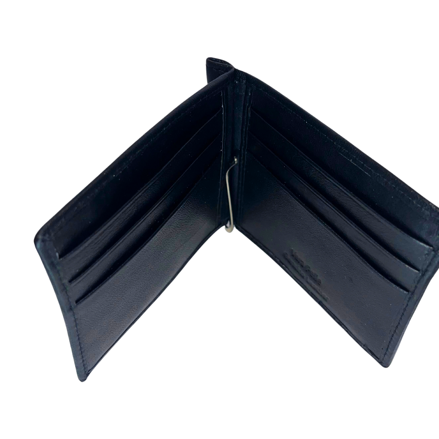 "Scomparti porta carte e fermasoldi del portafoglio in pelle"