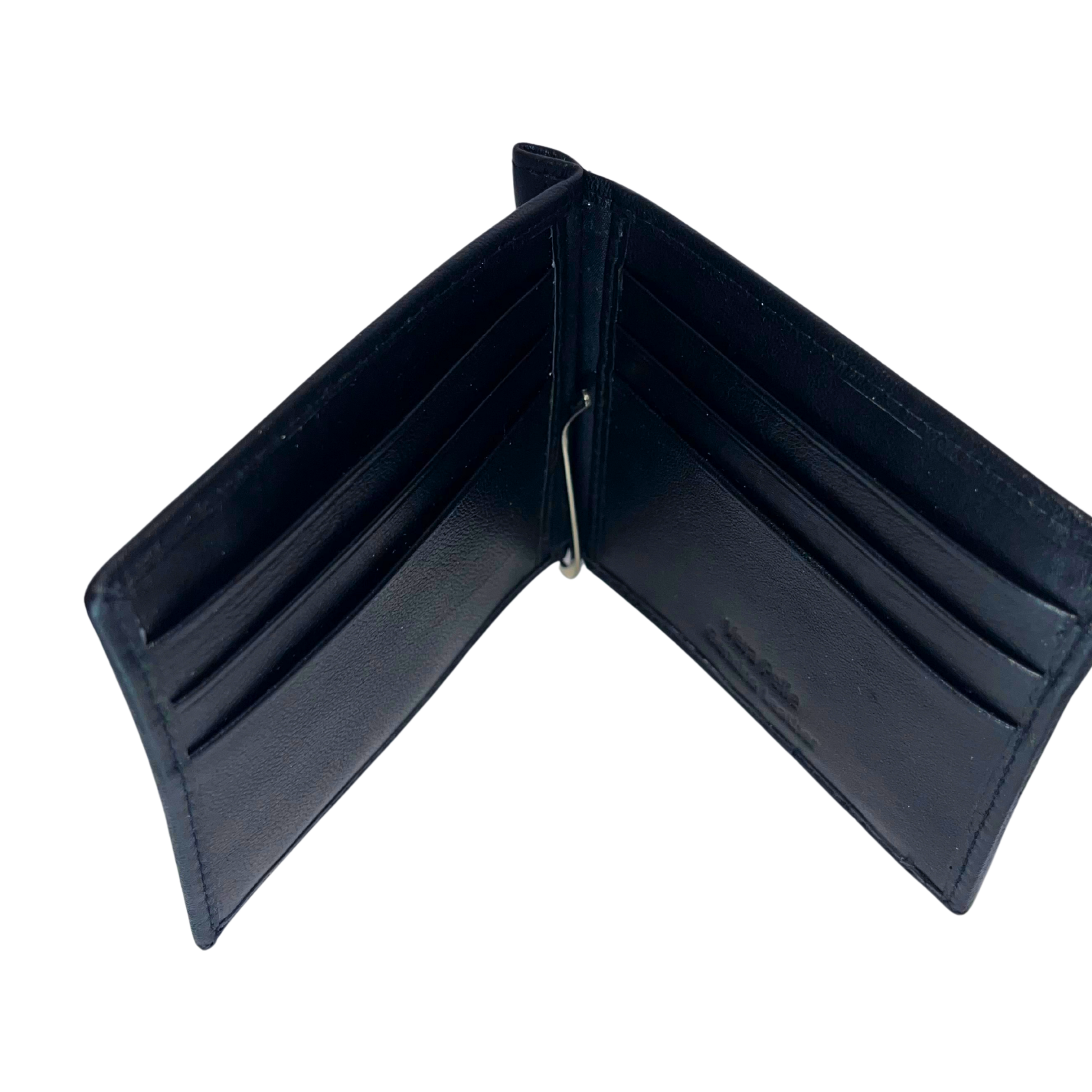 "Scomparti porta carte e fermasoldi del portafoglio in pelle"