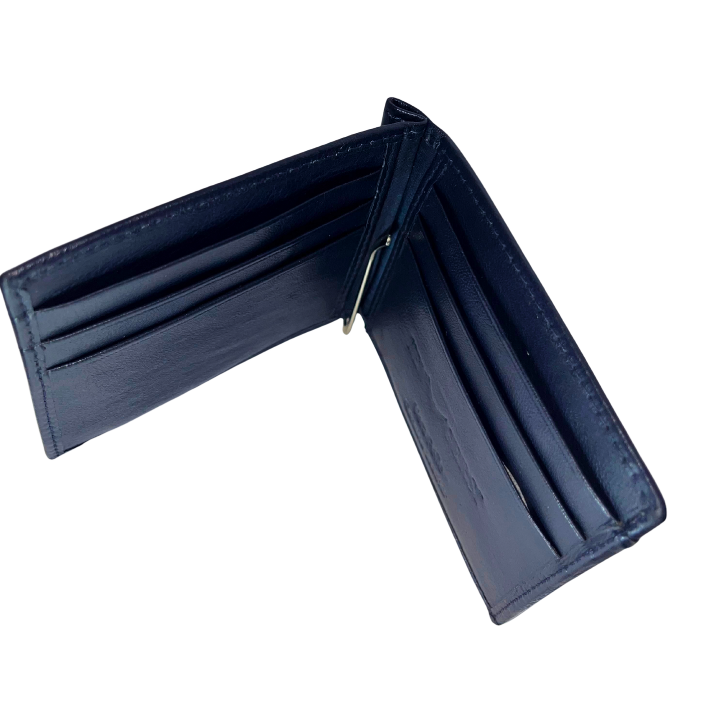 "Scomparti porta carte e fermasoldi del portafoglio in pelle"